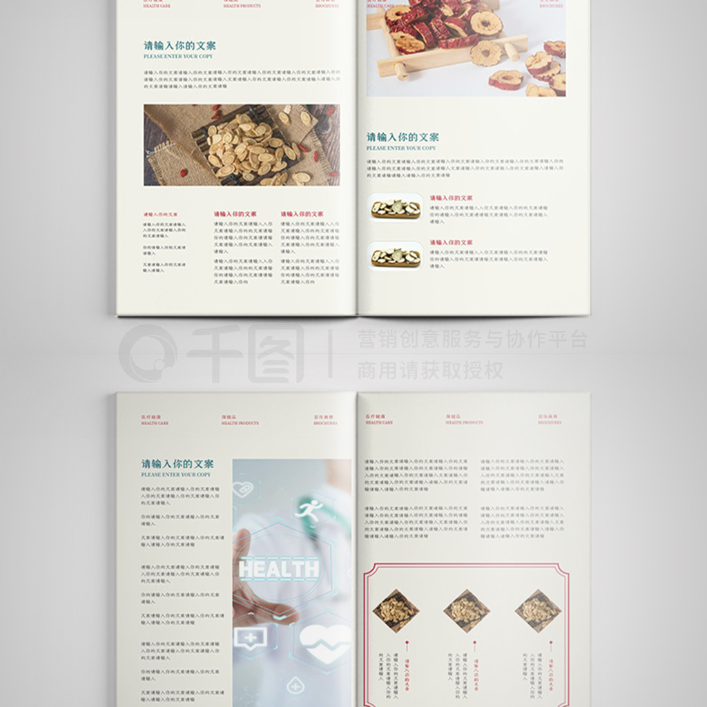 中国风健康养生药材产品画册