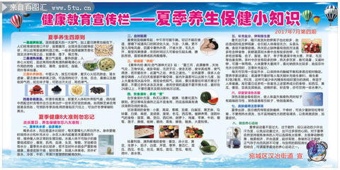 夏季养生健康知识宣传栏模板