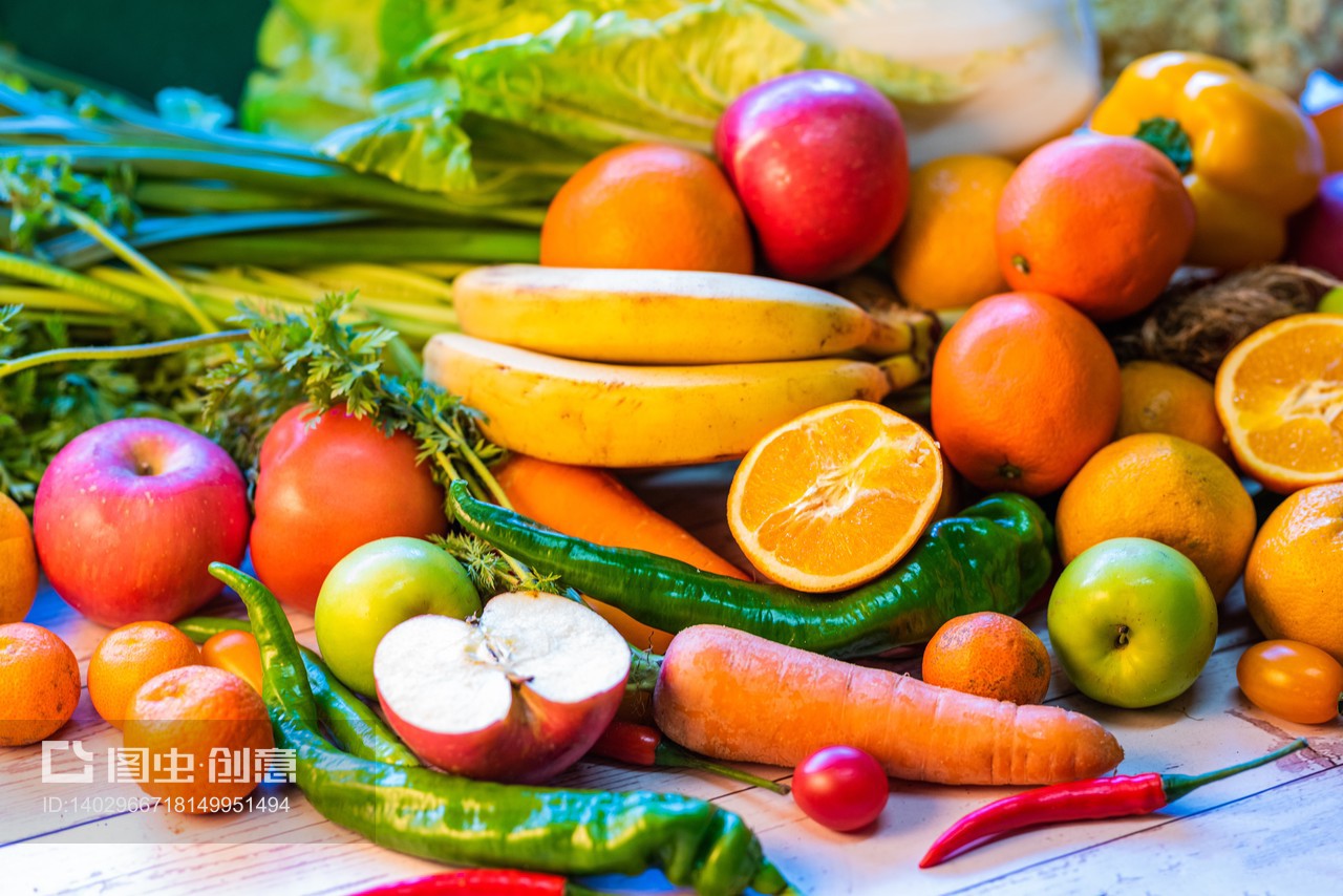 蔬果静物 盘中色彩，健康之源